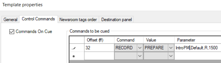 Control Commands in Templates - Viz Mosart