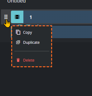 Click the handle to reveal user actions