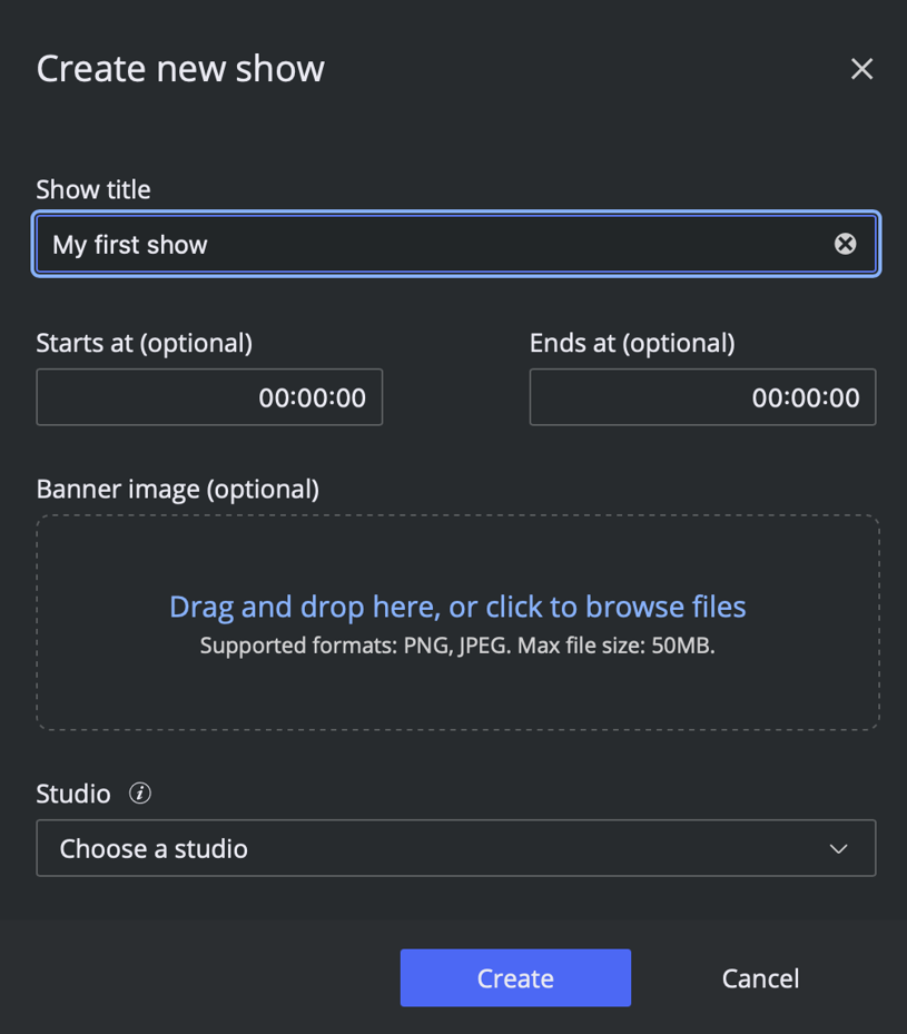 Creating a show